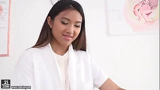 Asian slutty nurse got double penetrated - Mai Thai, Thomas Stone plus Csoky Ice